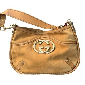 Vintage Gucci Britt interlocking GG suede hobo bag